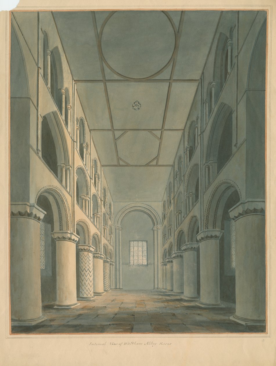 Essex - Abbaye de Waltham - Intérieur, 1802 - John Buckler