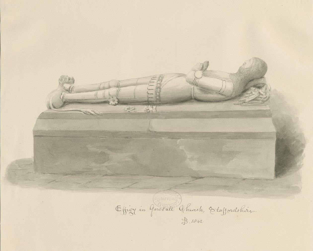 Église de Gnosall - Effigie - John Buckler