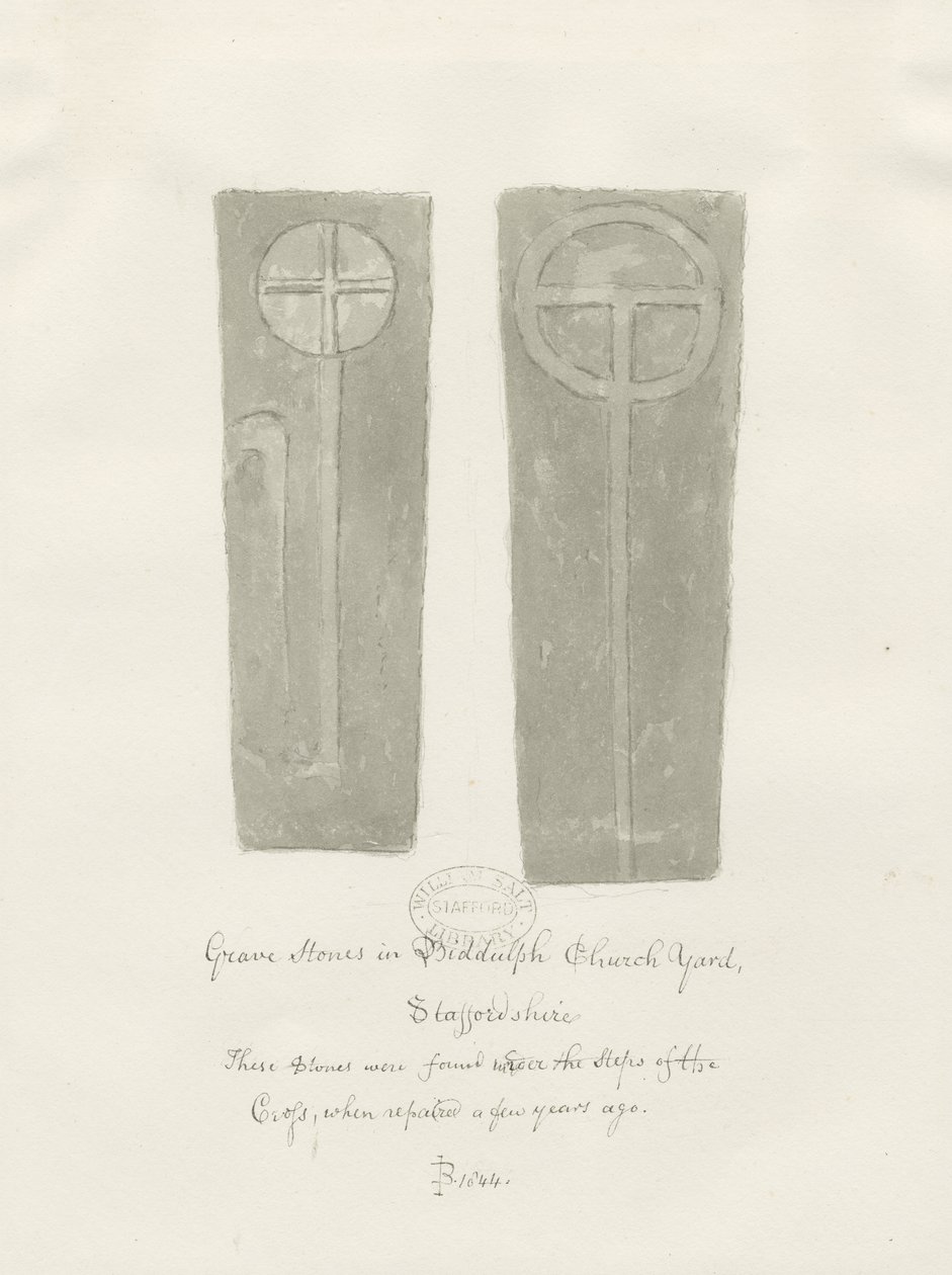 Pierres tombales dans le cimetière de Biddulph - John Buckler