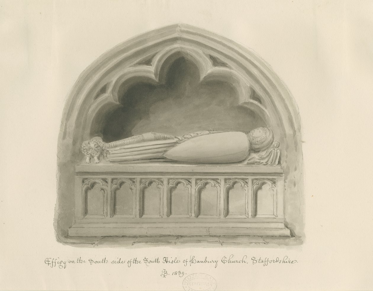 Église de Hanbury - Effigie [de Sir John Hanbury] - John Buckler