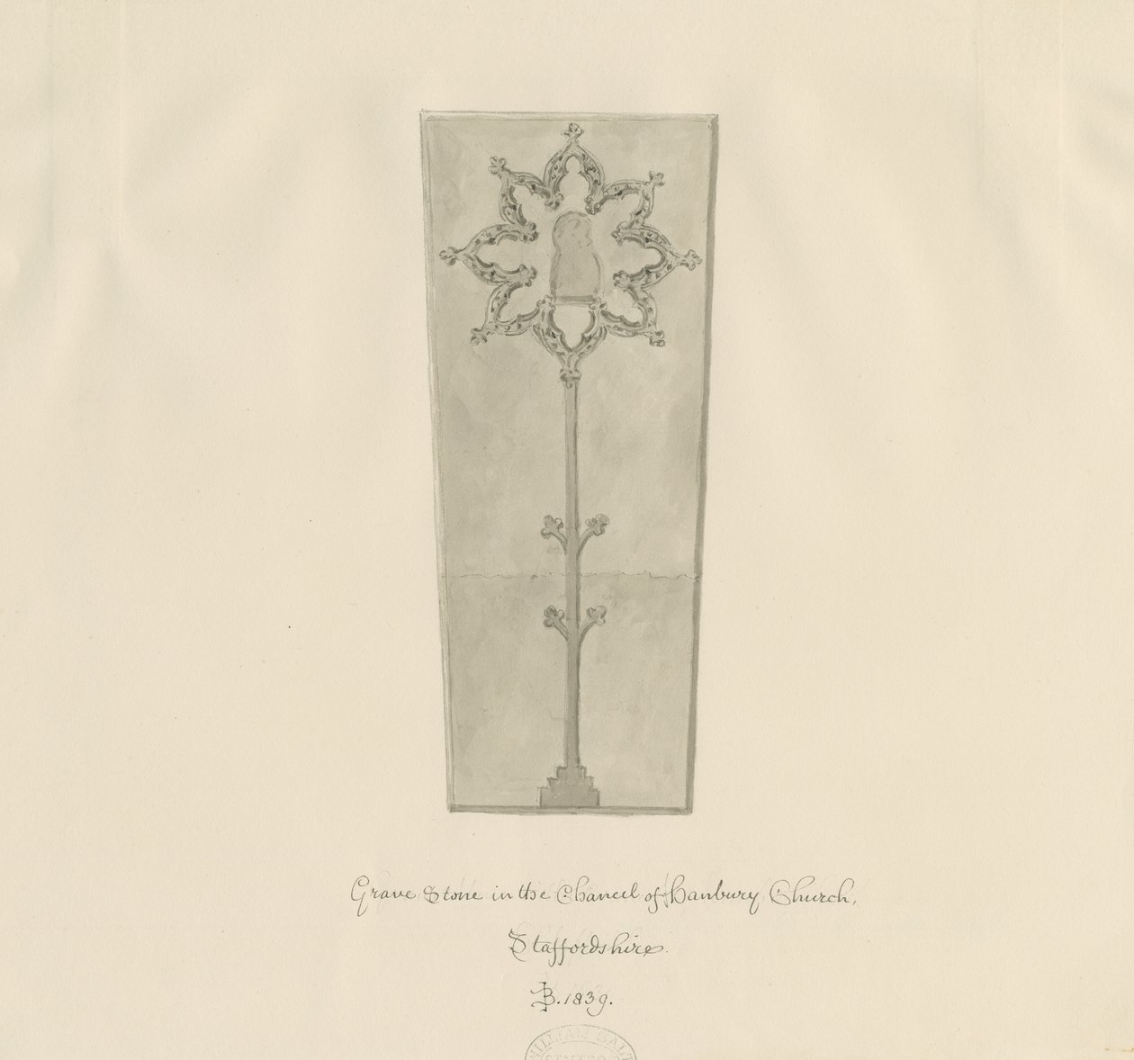 Église de Hanbury - Pierre tombale - John Buckler