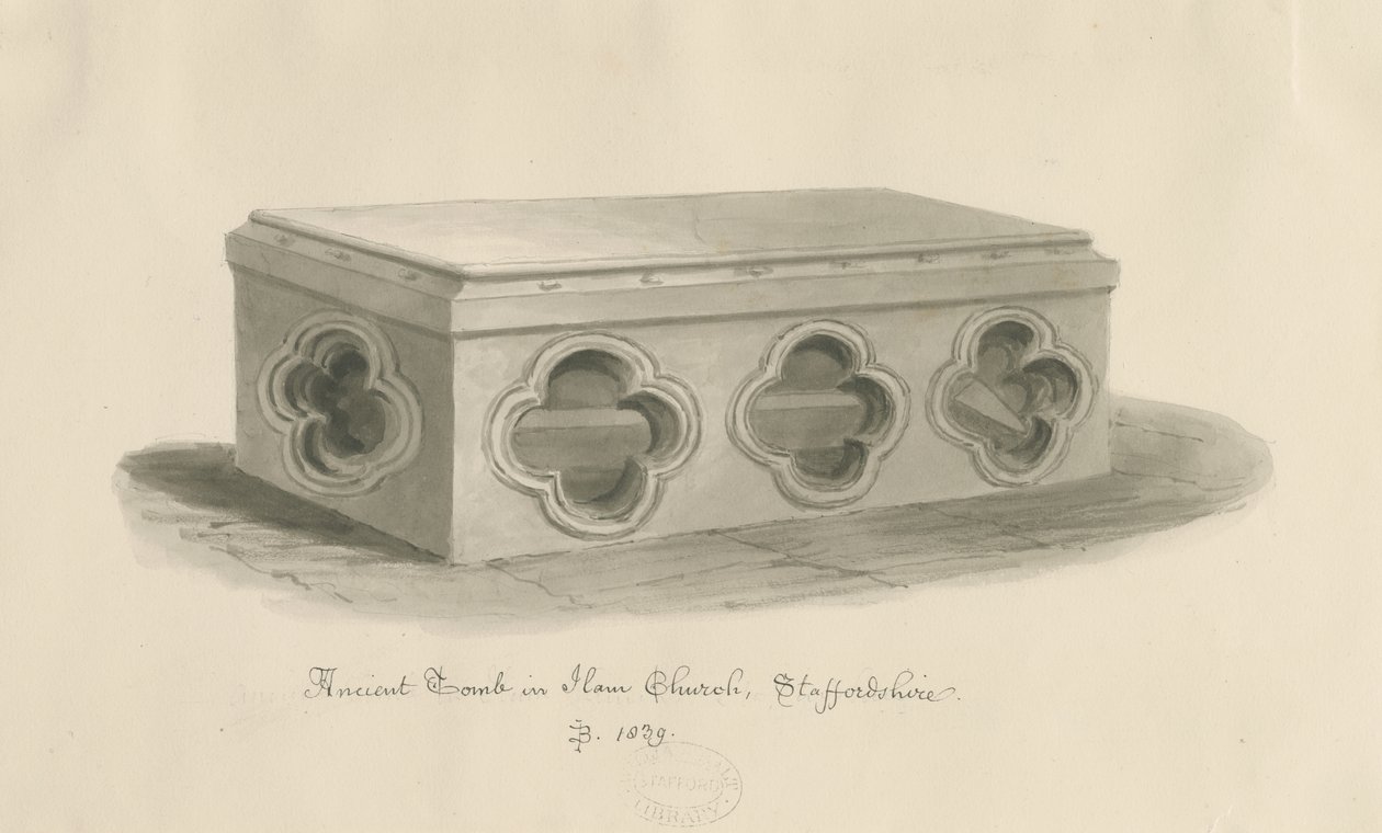 Église Ilam - Tombe de Saint Bertram - John Buckler