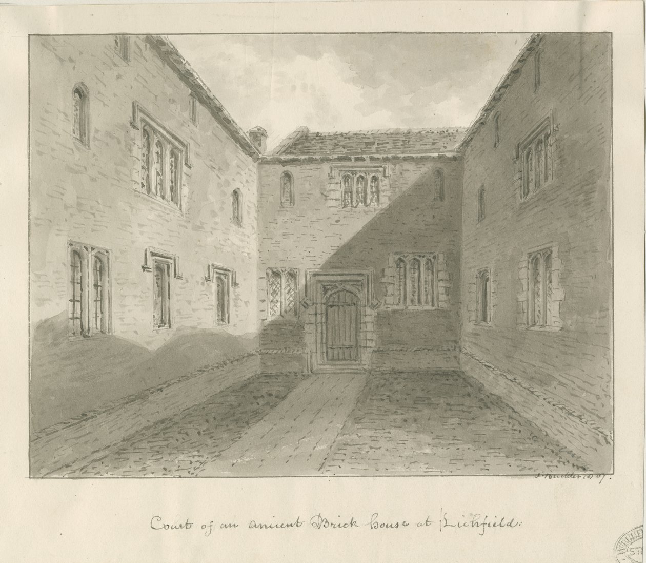 Lichfield - Cour de la vieille maison dans The Close - John Buckler