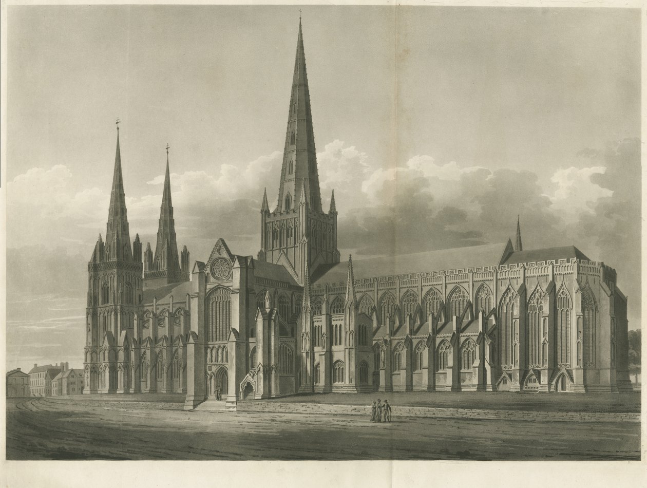 Cathédrale de Lichfield - Vue sud-est - John Buckler