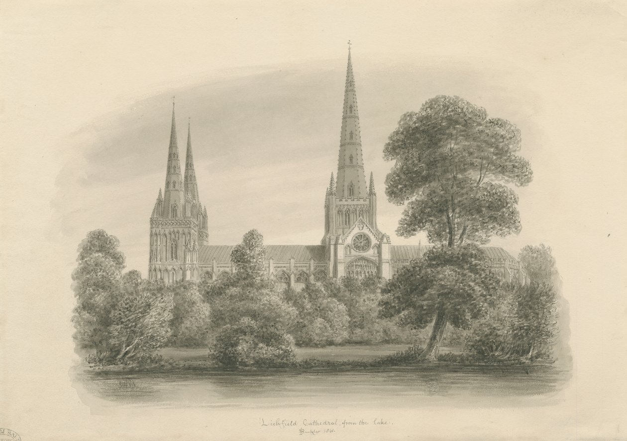 Cathédrale de Lichfield - Vue sud - John Buckler