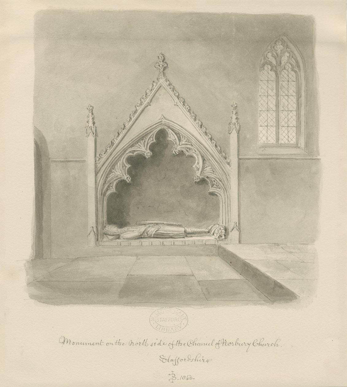 Église de Norbury - Monument à Ralph le Botiler - John Buckler