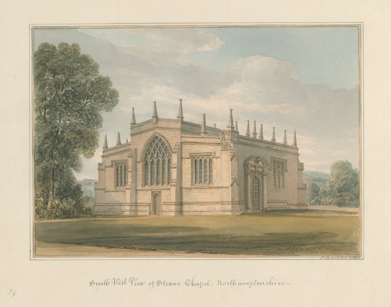 Northamptonshire - Chapelle de Steane - John Buckler