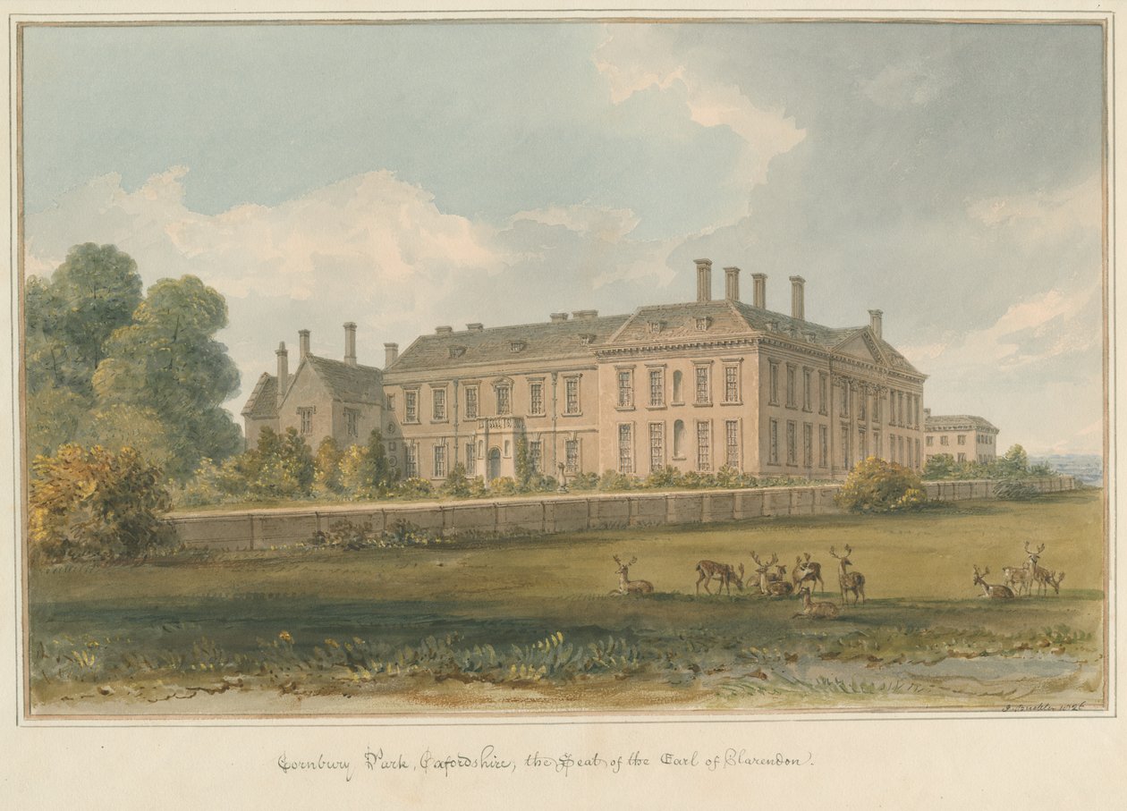 Oxfordshire - Cornbury Park, 1826 - John Buckler
