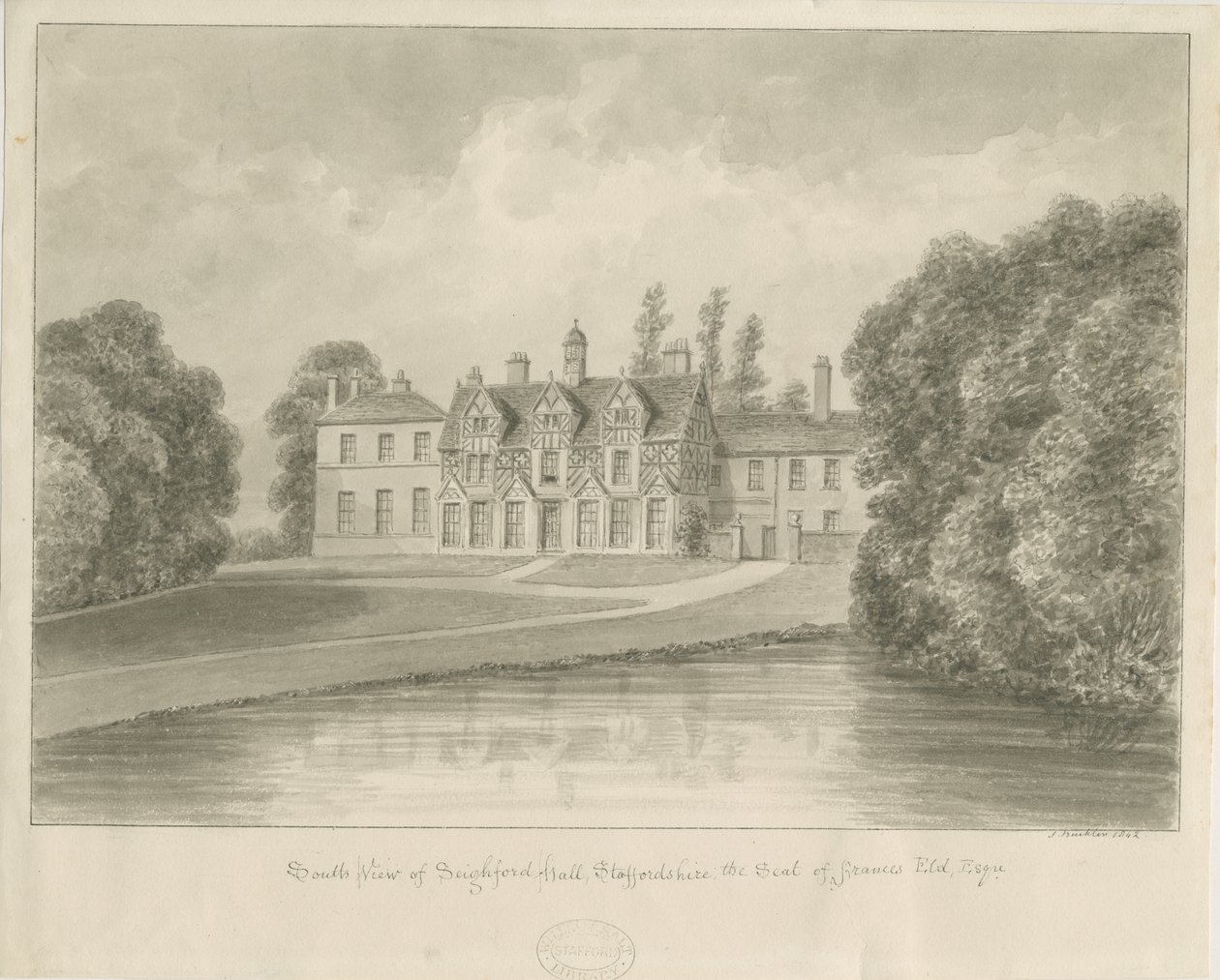 Seighford Hall - John Buckler
