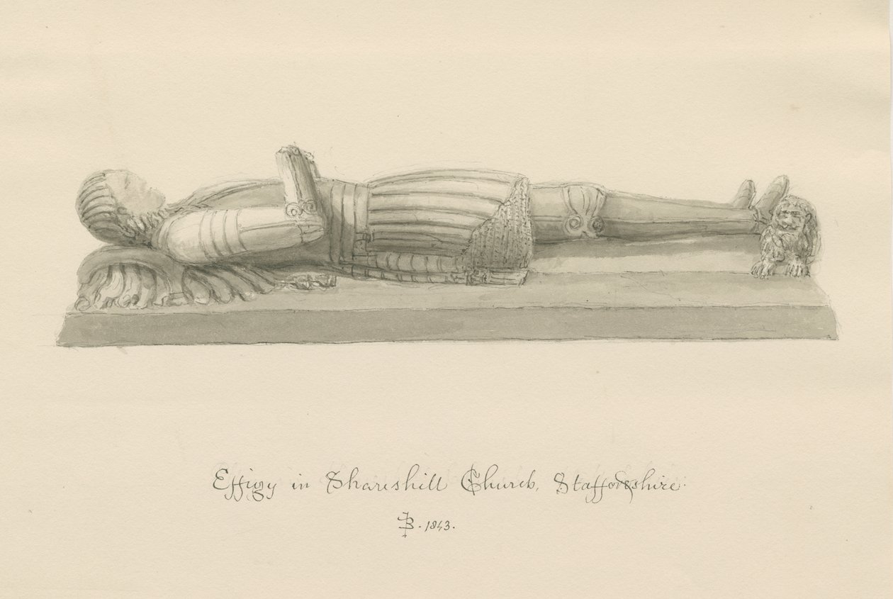 Église de Shareshill - Effigie monumentale de [Sir Humphrey Swynnerton] - John Buckler