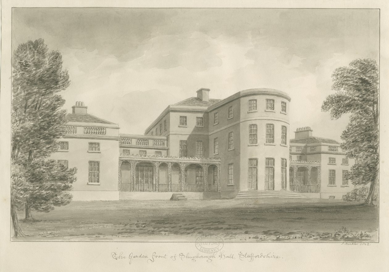 Manoir de Shugborough - Façade du jardin - John Buckler