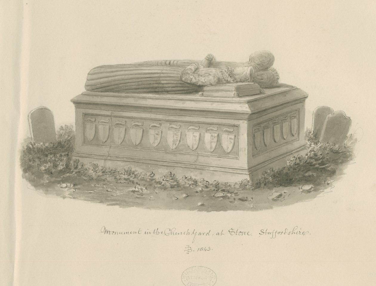 Église de Stone - [Tombe de William Crompton] - John Buckler