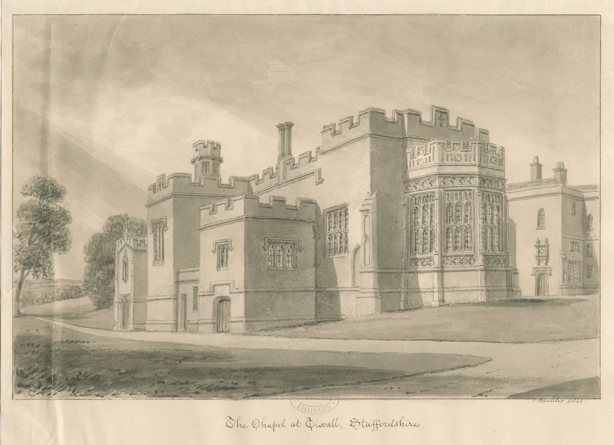Tixall - Chapelle à Tixall Hall - John Buckler