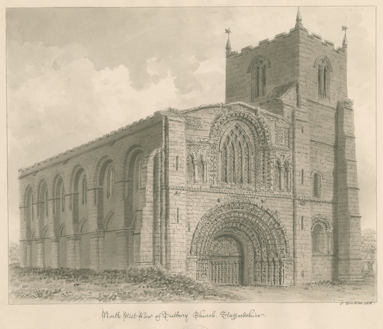 Église prieurale de Tutbury - John Buckler
