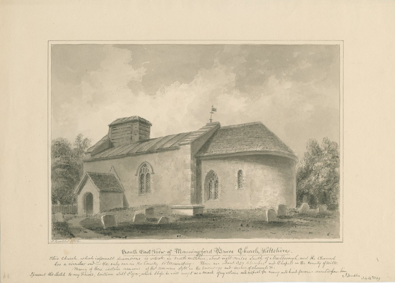 Wiltshire - Église de Manningford Bruce, 1806 - John Buckler