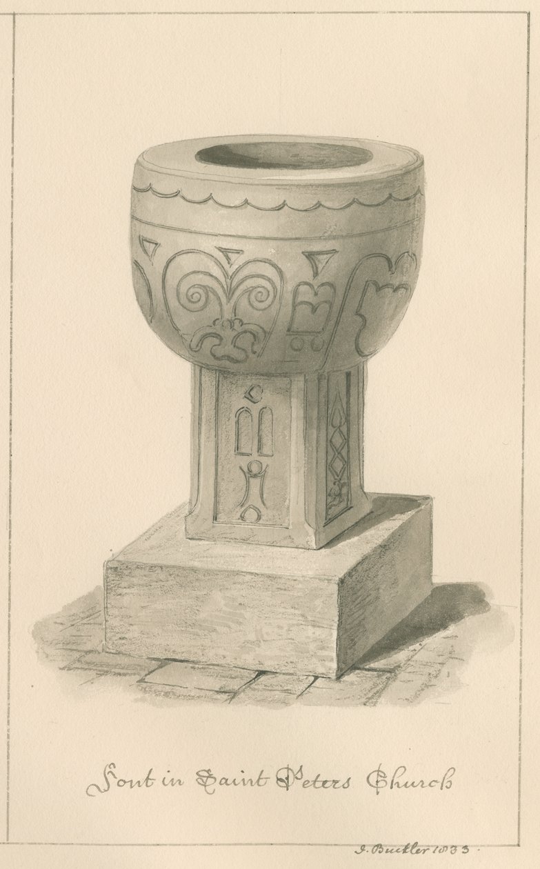 Worcestershire - Droitwich - Fonts baptismaux de l