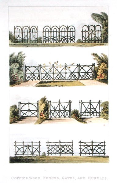 Clôtures, portes et haies en bois de taillis, de 