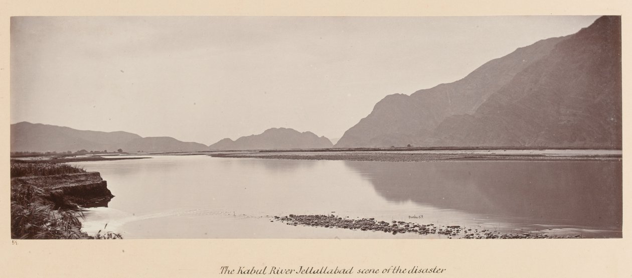 La rivière Kaboul, Jellallabad, scène du désastre, 1879 - John Burke