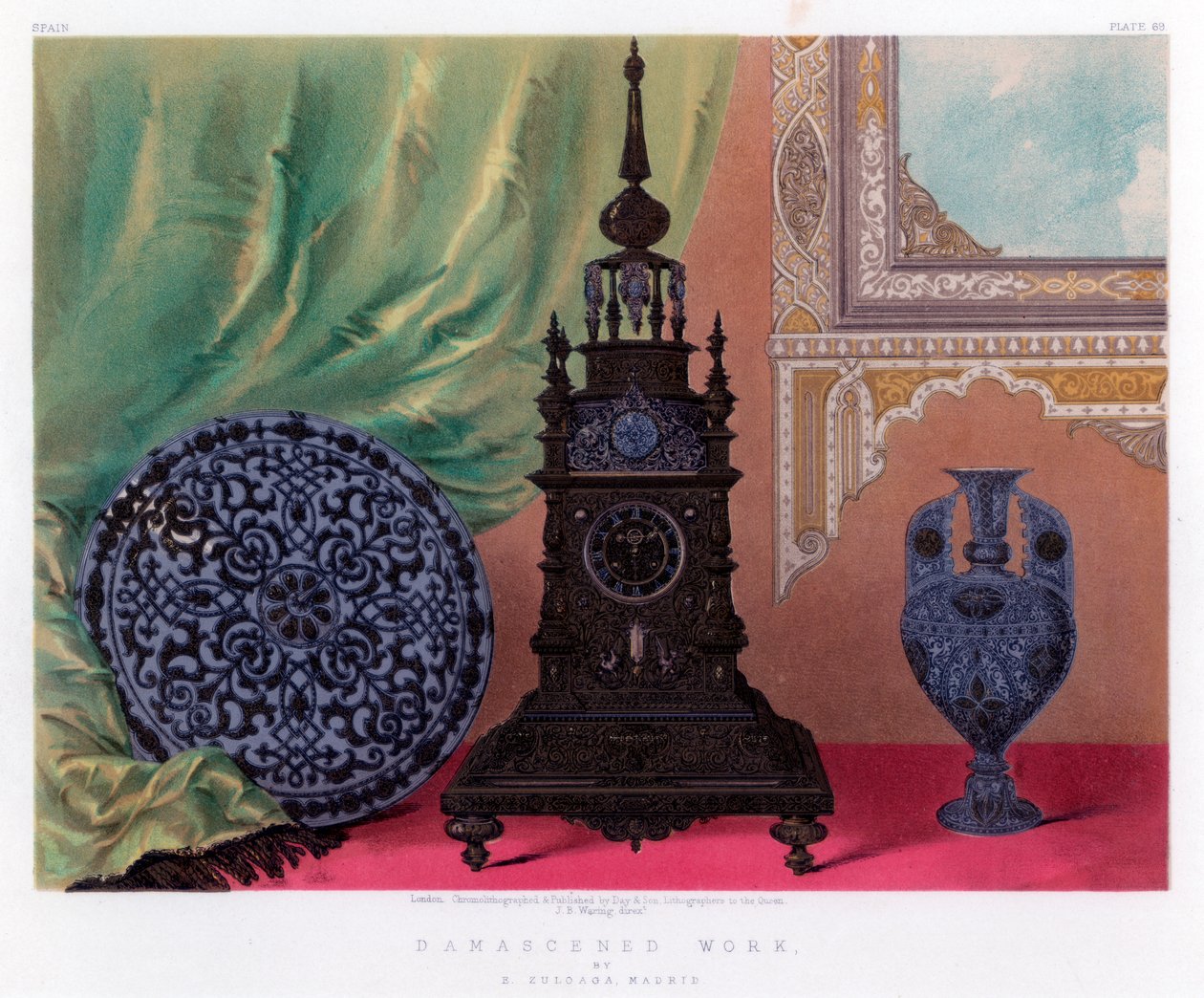 Travail damasquiné, 19ème siècle - John Burley Waring