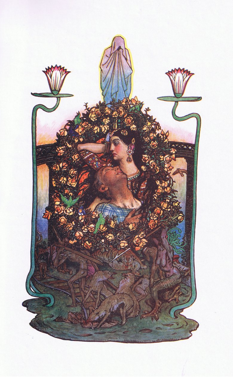 Le jardin près du pont, illustration de The Garden of Kama (et autres poèmes de l