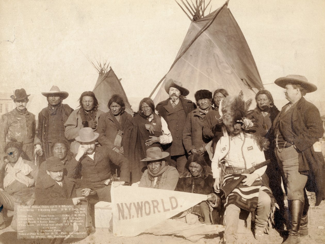 Chefs indiens et officiels américains à Pine Ridge, 1891 - John C. H. Grabill