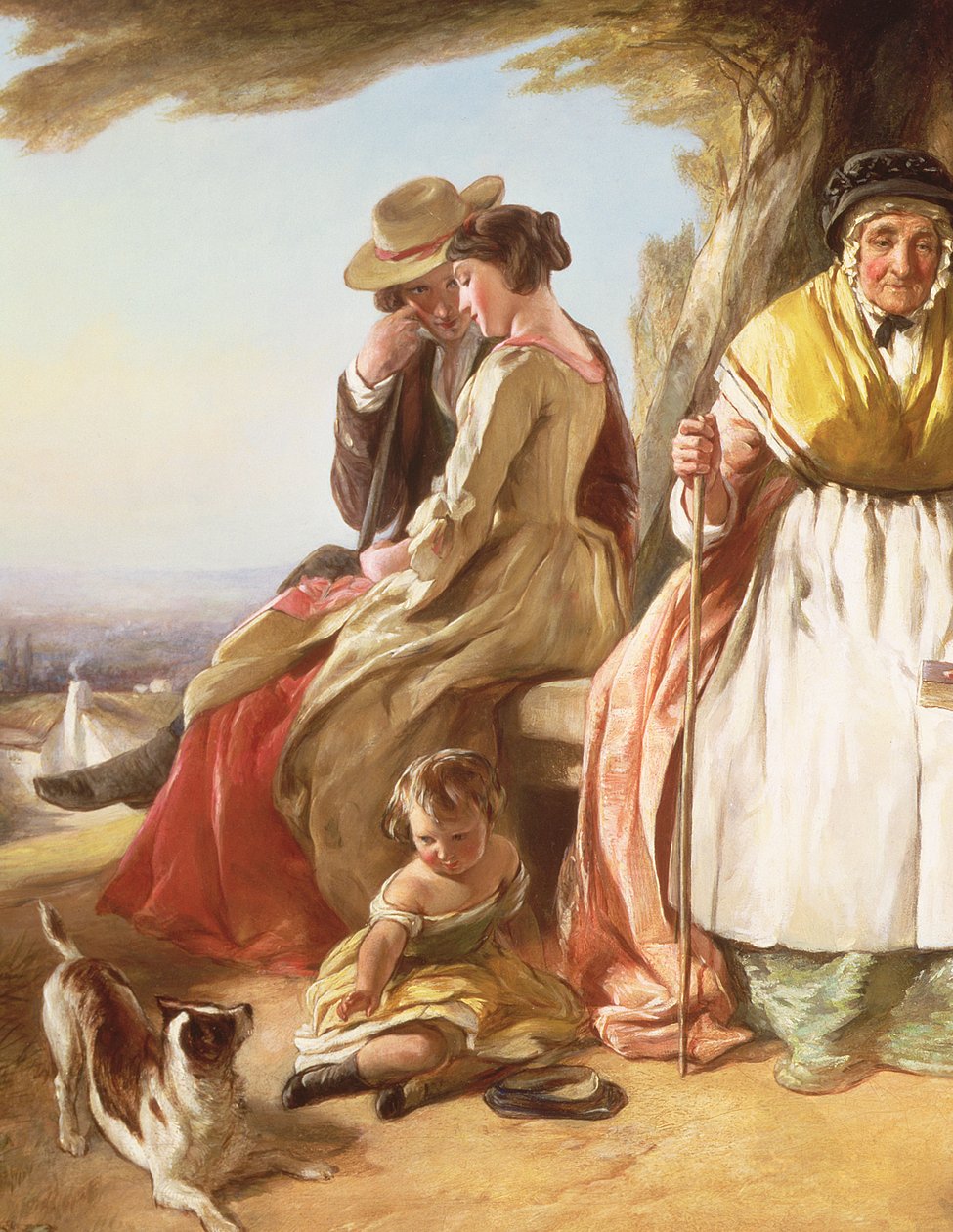 Jeunesse et Vieillesse, détail des amoureux (détail) - John Callcott Horsley