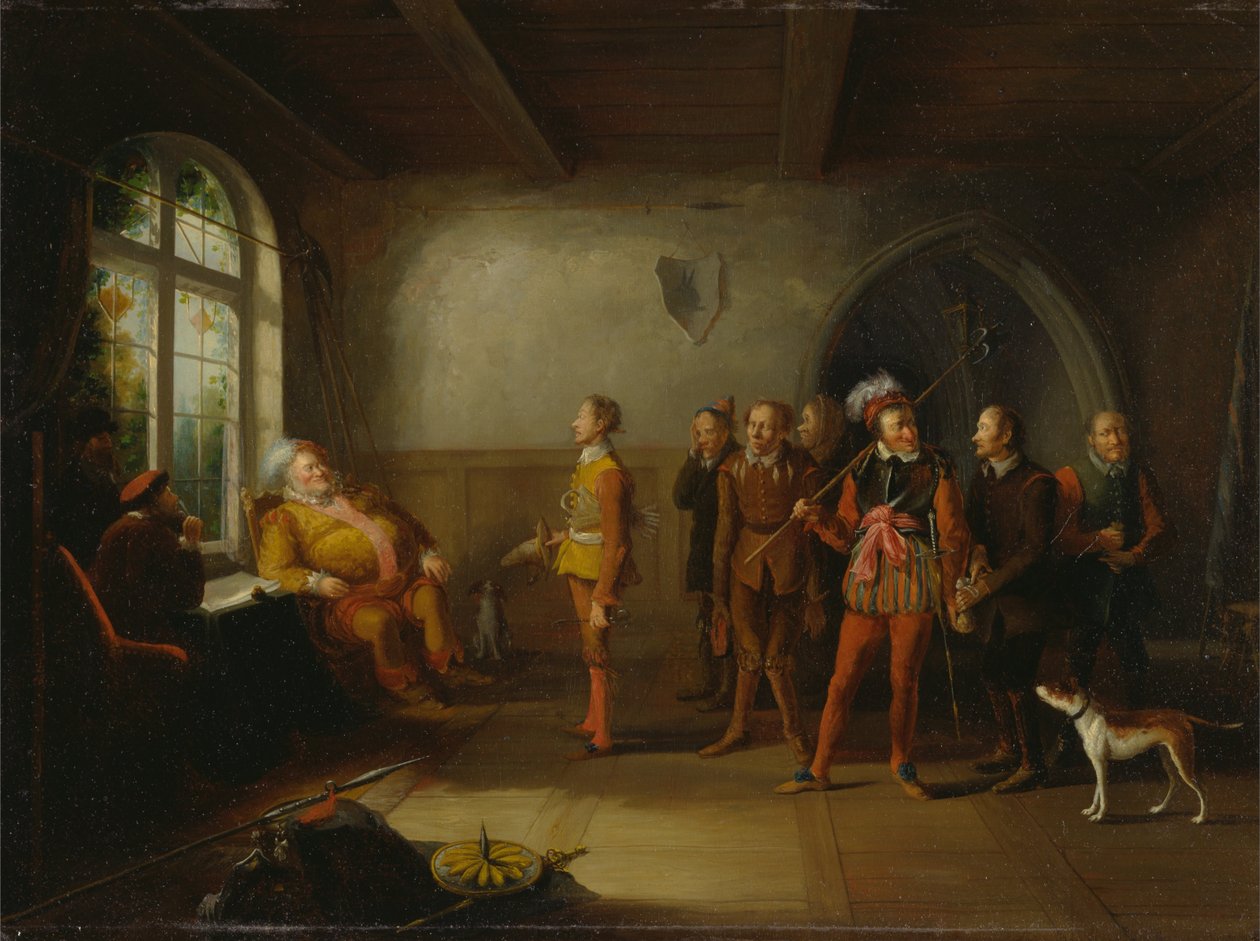 Falstaff et les recrues, extrait de "Henry IV, partie II". - John Cawse