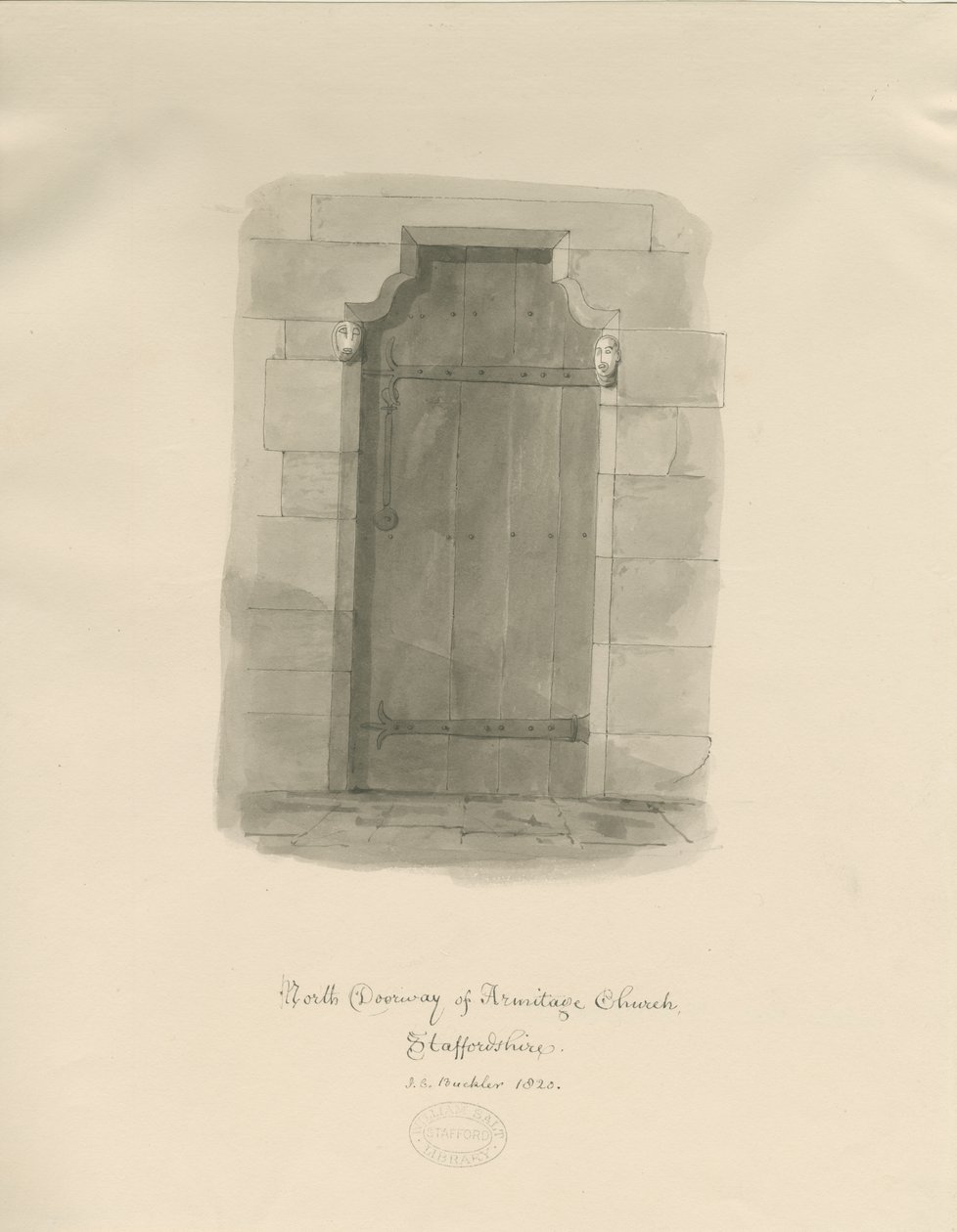 Église Armitage - Portail Nord - John Chessell Buckler