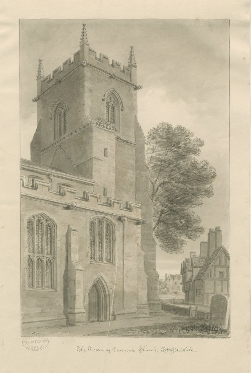 Église Cannock - John Chessell Buckler