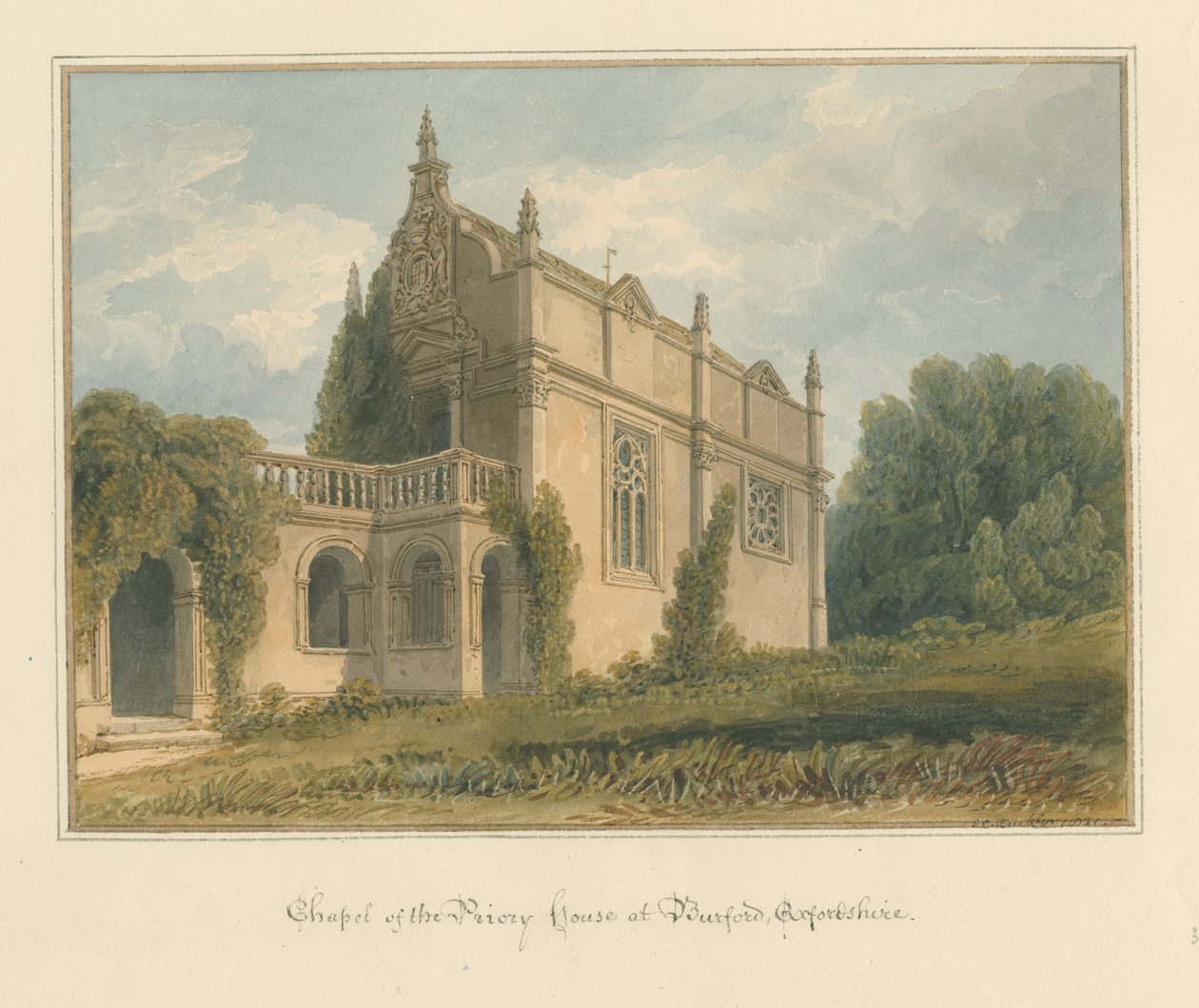 Oxfordshire - Burford - Chapelle de la Maison du Prieuré, 1821 - John Chessell Buckler