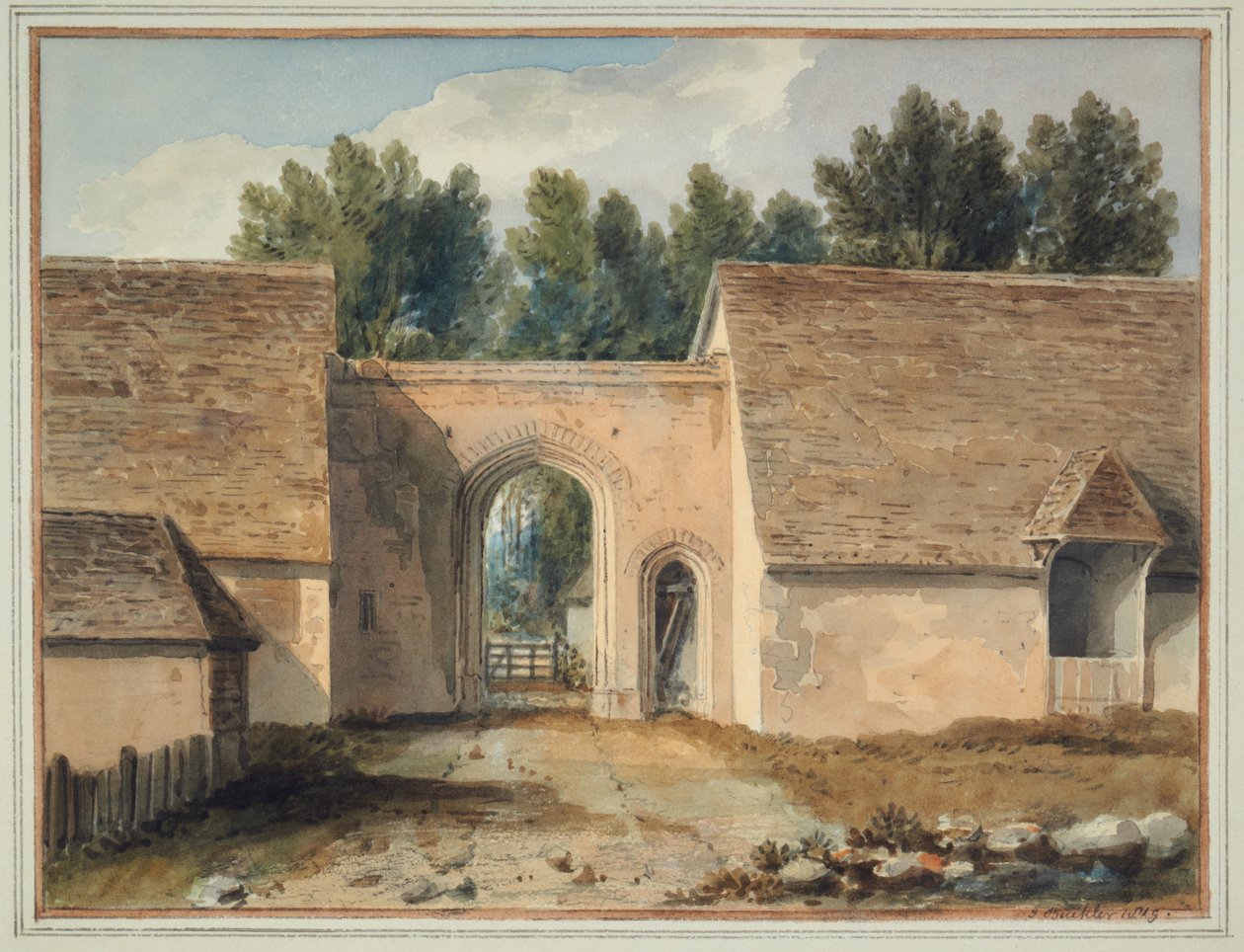 Porte sud du collège à Maidstone, Kent - John Chessell Buckler