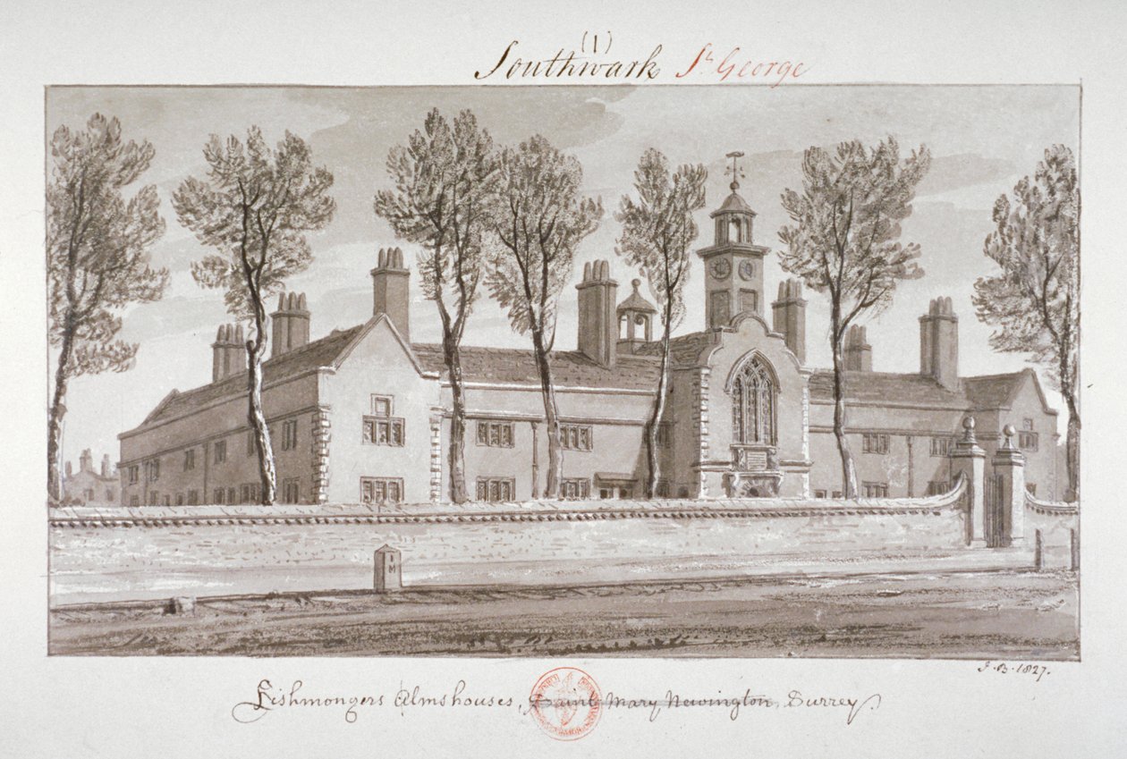 Hôpital Saint-Pierre, Southwark, Londres, 1827 - John Chessell Buckler