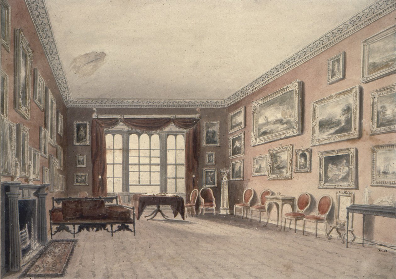 La galerie à Browsholme, près de Clitheroe, Yorkshire - John Chessell Buckler