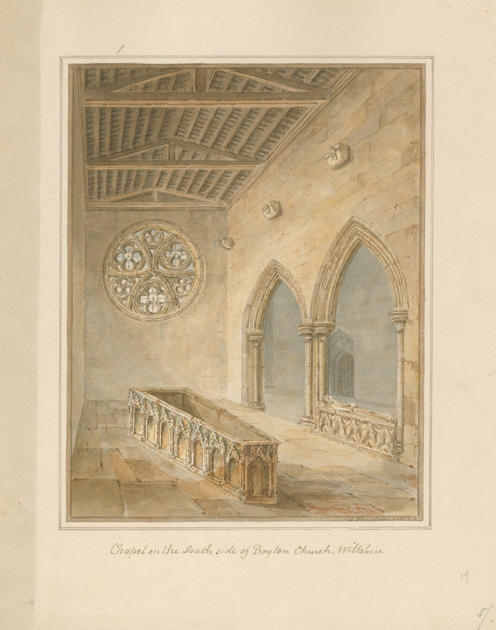 Wiltshire - Église de Boyton - Chapelle, 1812 - John Chessell Buckler
