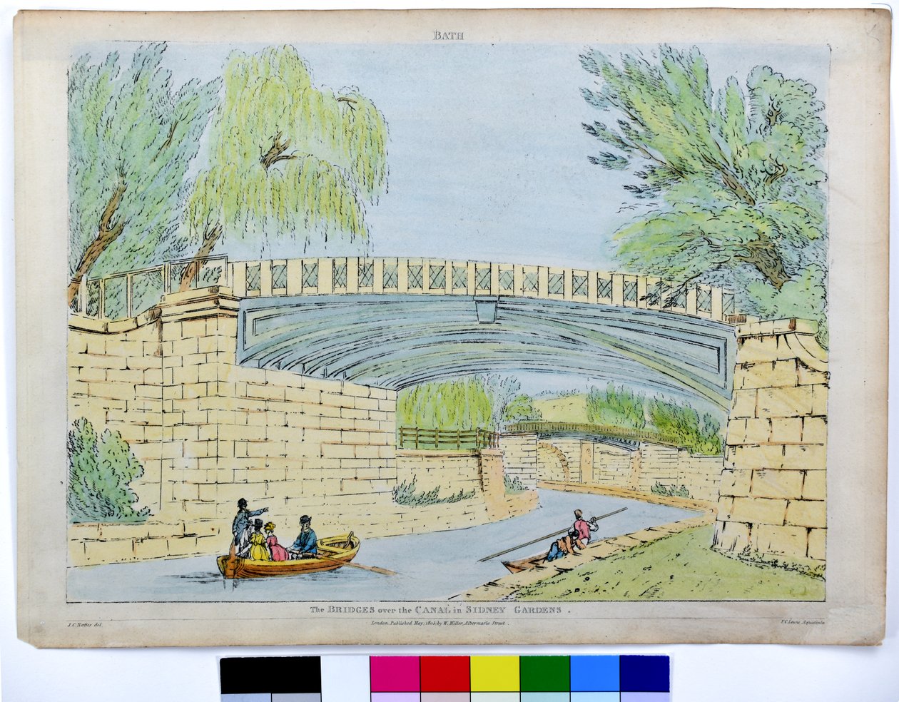 Bath. Les ponts sur le canal à Sidney Gardens - John Claude Nattes