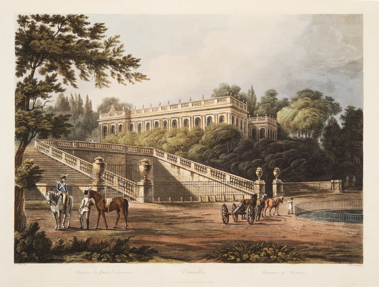 Château de Trianon, illustration de Versailles, Paris et Saint Denis, pub. 1805 - John Claude Nattes
