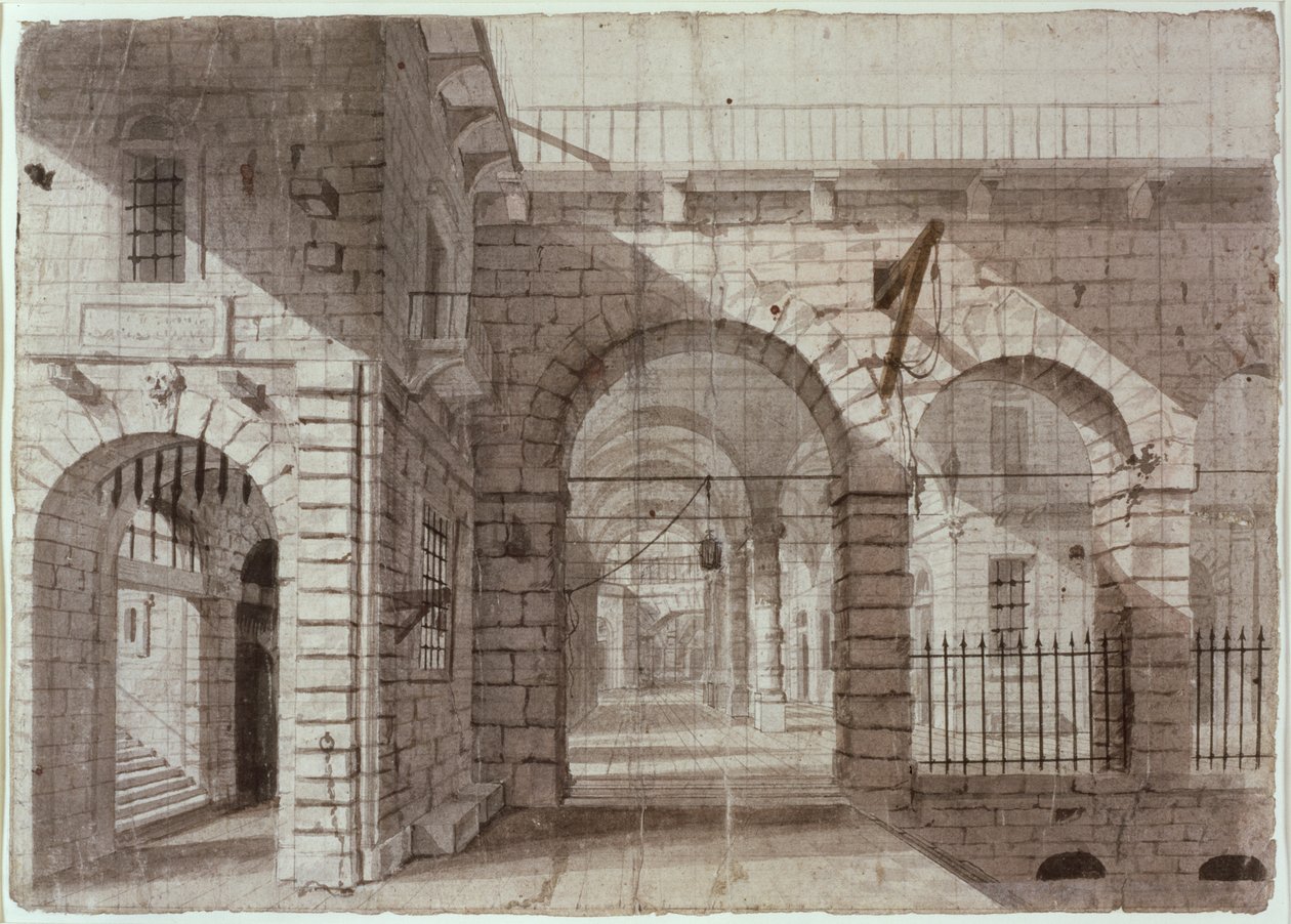 Cour de la prison de Newgate - John Claude Nattes