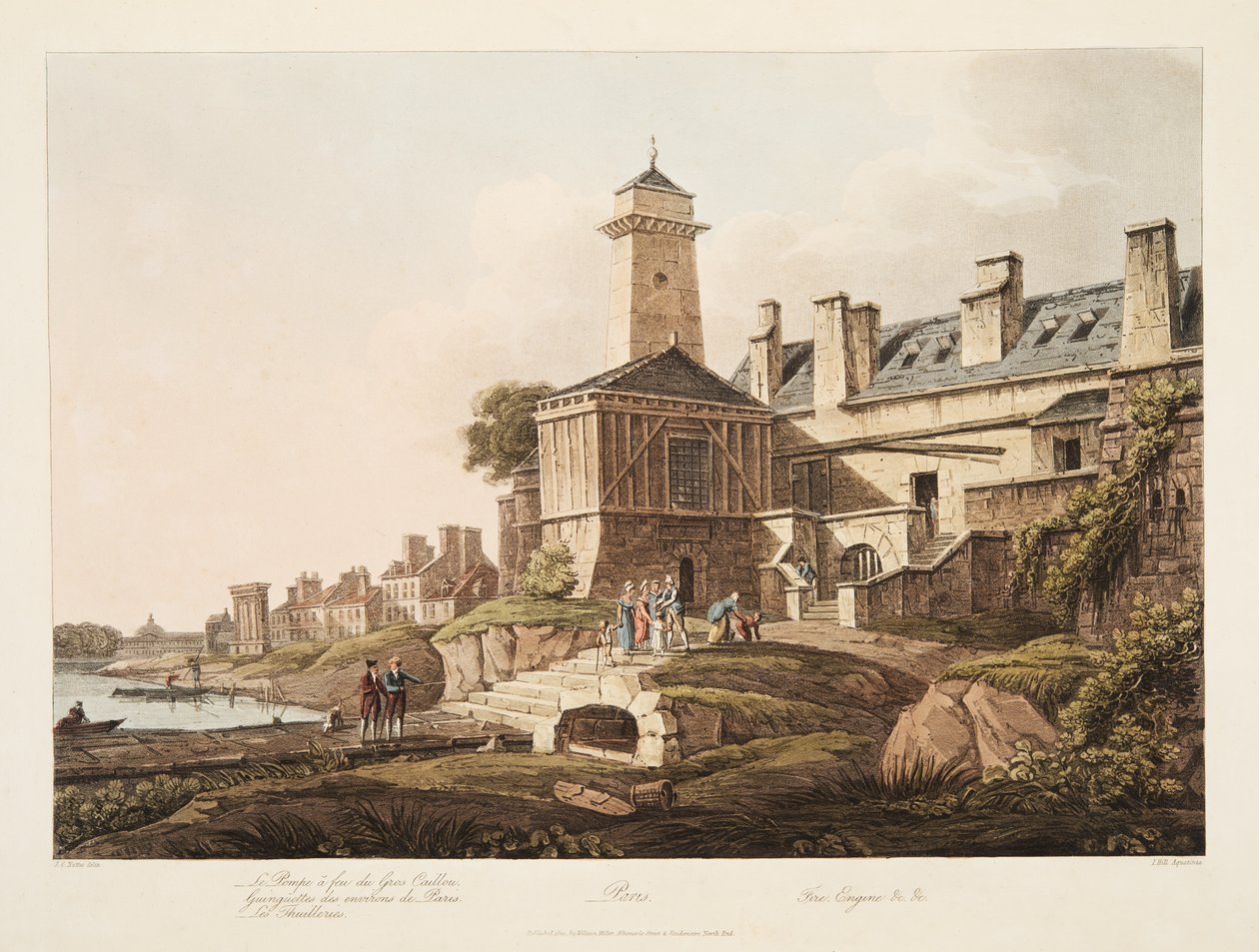 Paris, Pompe à incendie, illustration de Versailles, Paris et Saint Denis, pub. 1809 - John Claude Nattes