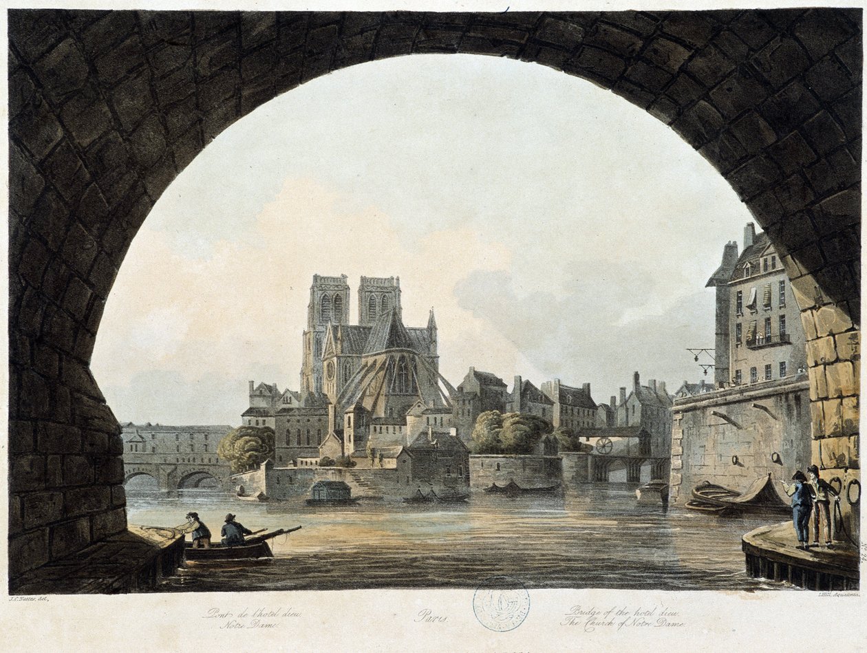 Paris : Notre Dame - dans "Paris vu par J.C. Mats", éd. Miller, Londres - John Claude Nattes