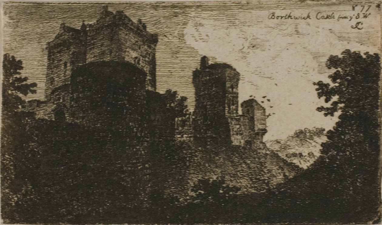 Château de Borthwick depuis le sud-ouest - John Clerk of Eldin
