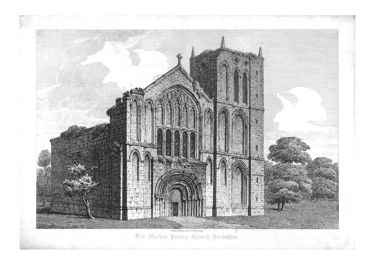 Vieille église prieurale de Malton, Yorkshire, début du XIXe siècle - John Coney