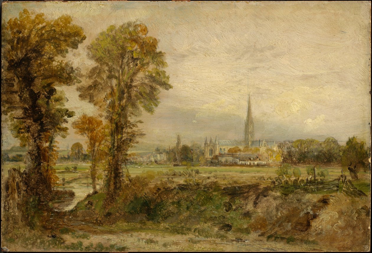 Vue lointaine de la cathédrale de Salisbury - John Constable