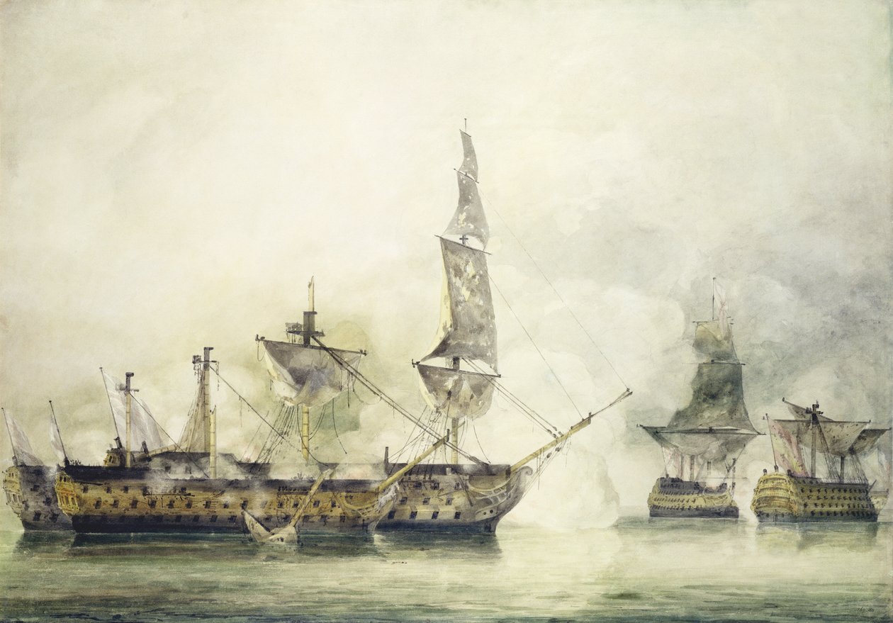 H.M.S. Victory à la bataille de Trafalgar, 1805 - John Constable