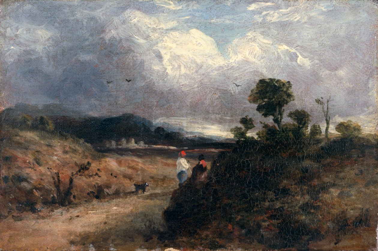 Scène de route (huile sur toile) - John Constable