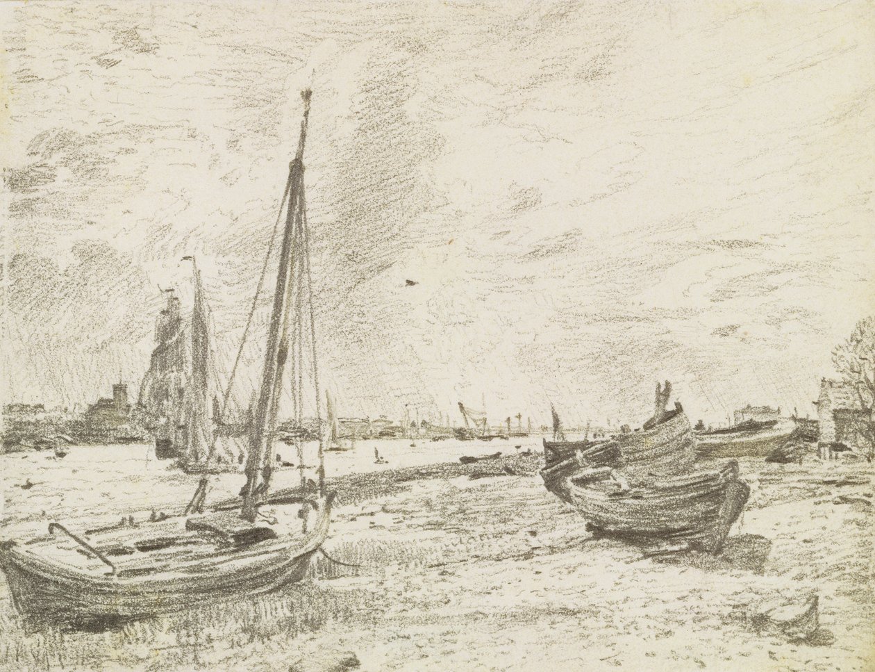 Navires sur la Tamise, c.1818 - John Constable