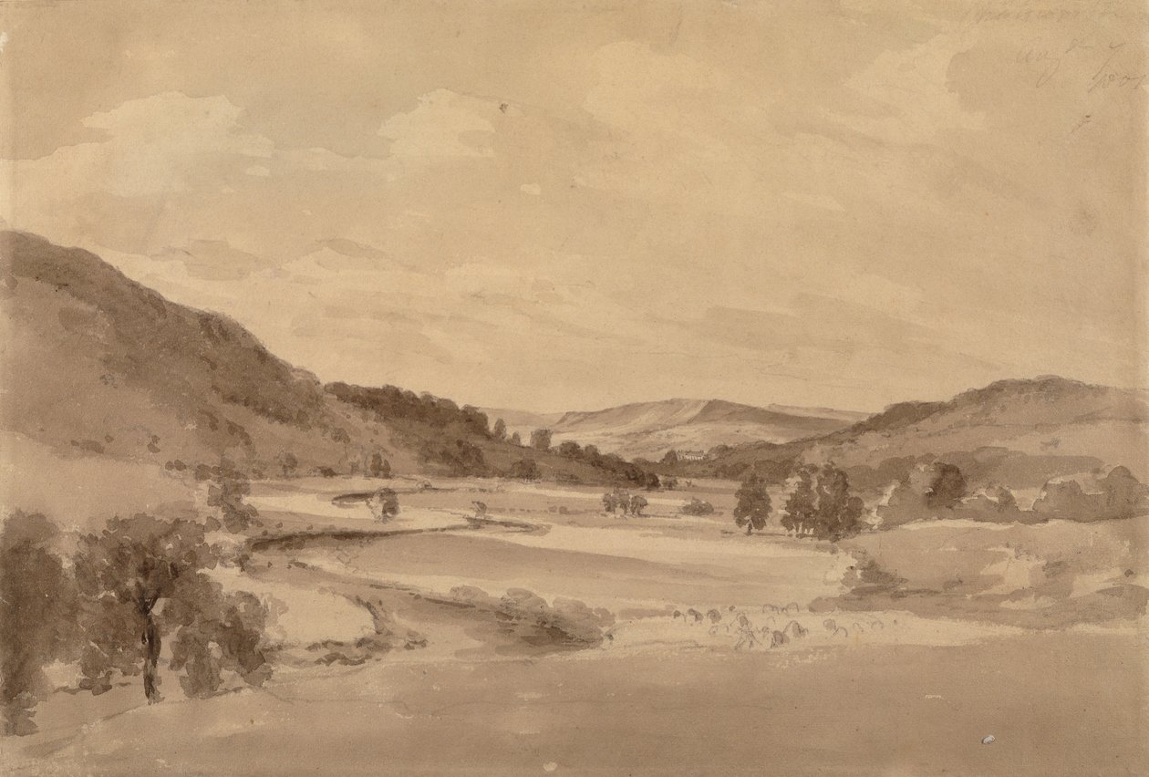 La vallée de la Derwent avec Chatsworth au loin - John Constable