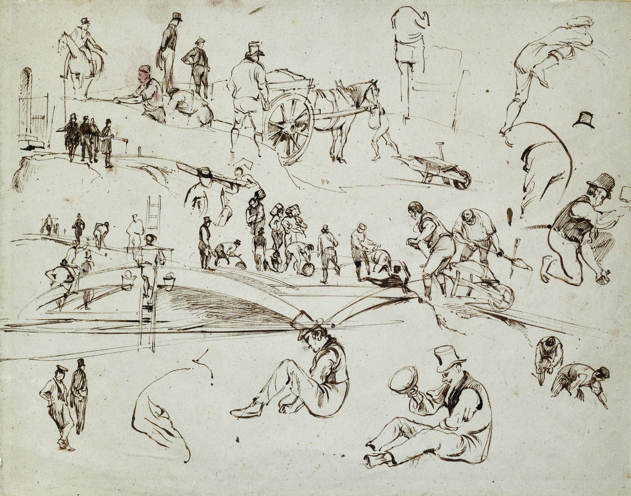 Construction du chemin de fer de Londres à Birmingham, c.1835 - John Cooke Bourne
