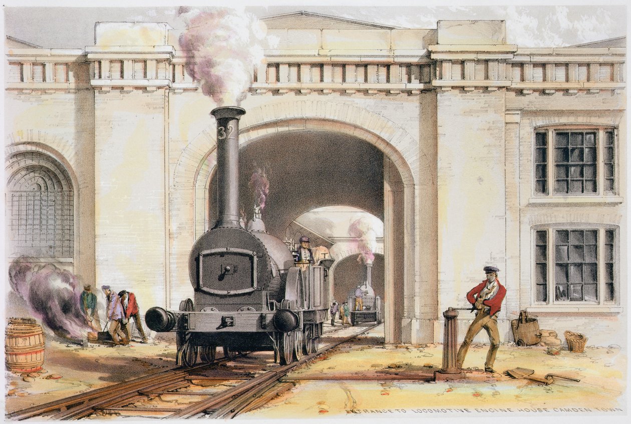 Entrée de la maison des locomotives, Camden Town, Londres - John Cooke Bourne