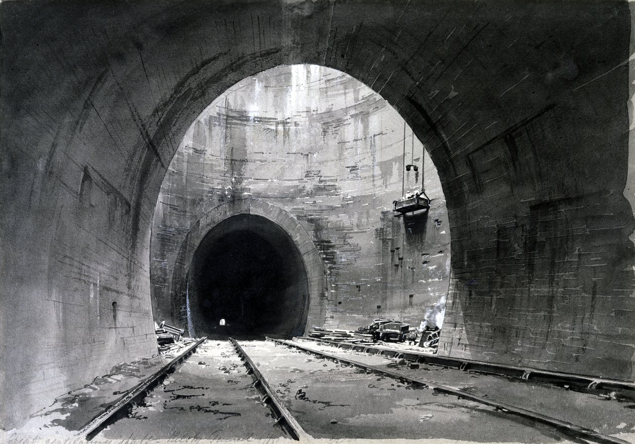Grand puits de ventilation, tunnel de Kilsby, Northamptonshire, 1837-38 - John Cooke Bourne