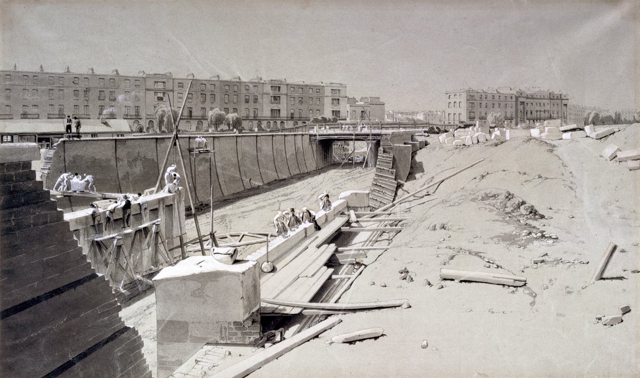 Pont de Hampstead Road, du côté de Camden, 11 août 1836 - John Cooke Bourne